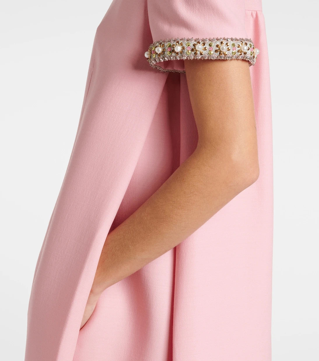 Valentino - Crepe Couture embroidered minidress