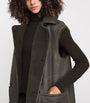 Max Mara Green Reversible Leather-Shearling Gilet