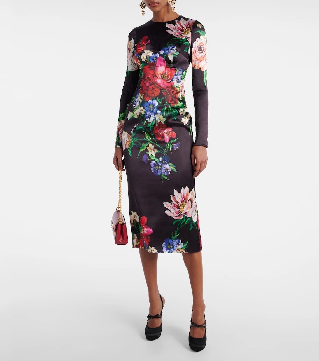 Dolce&Gabbana - Floral satin midi dress