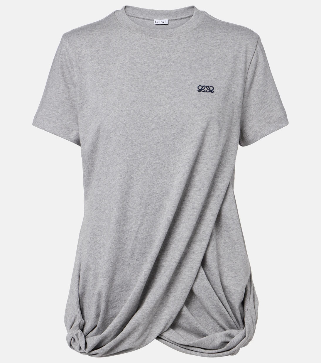 Loewe - Double L draped cotton jersey T-shirt
