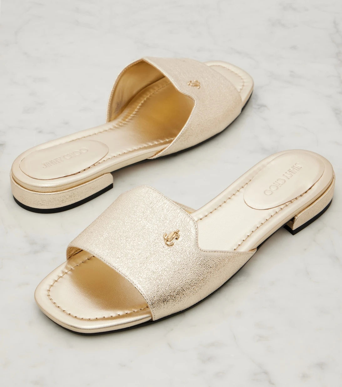 Jimmy Choo - Dina leather slides