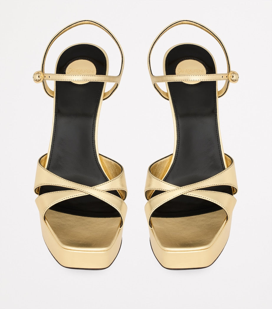 Metallic Leather Debbie Platform Sandals 85