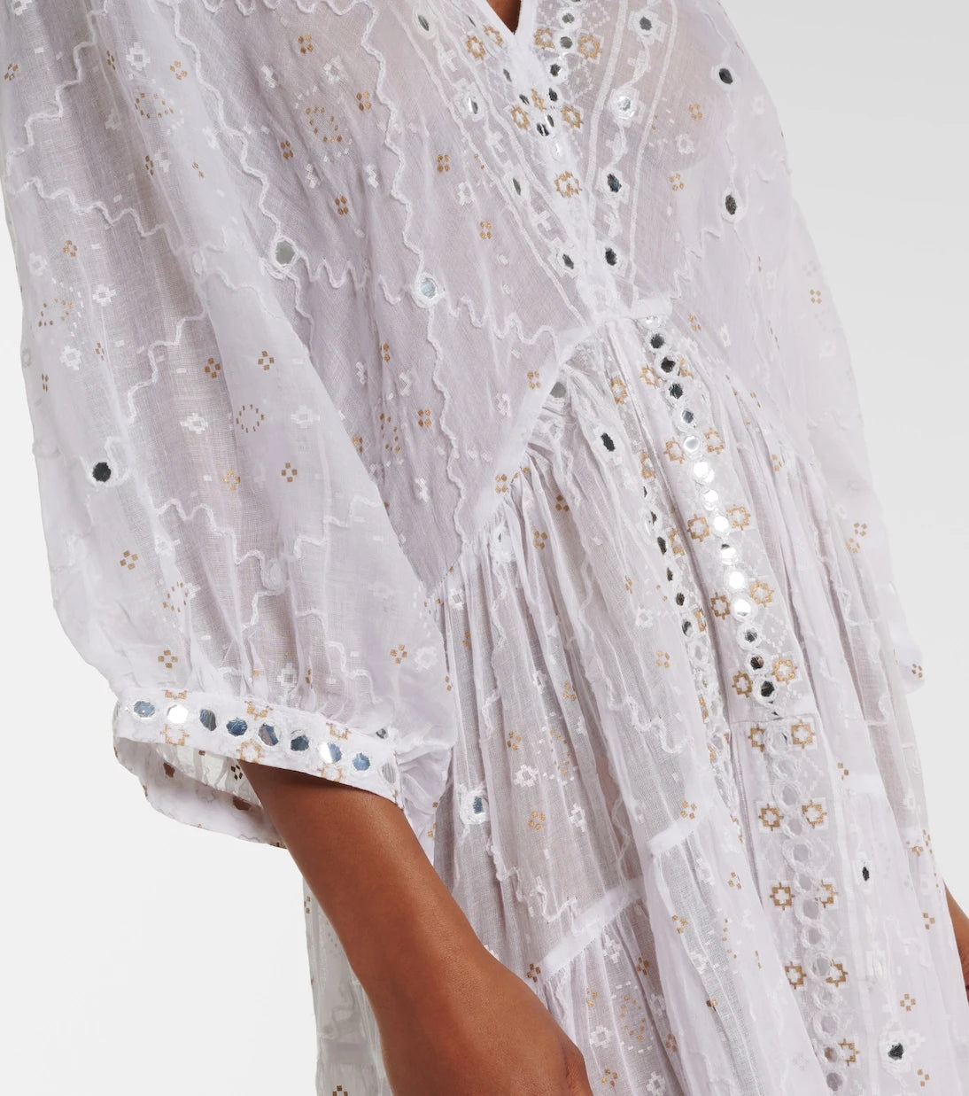 Juliet Dunn - Embellished cotton maxi dress