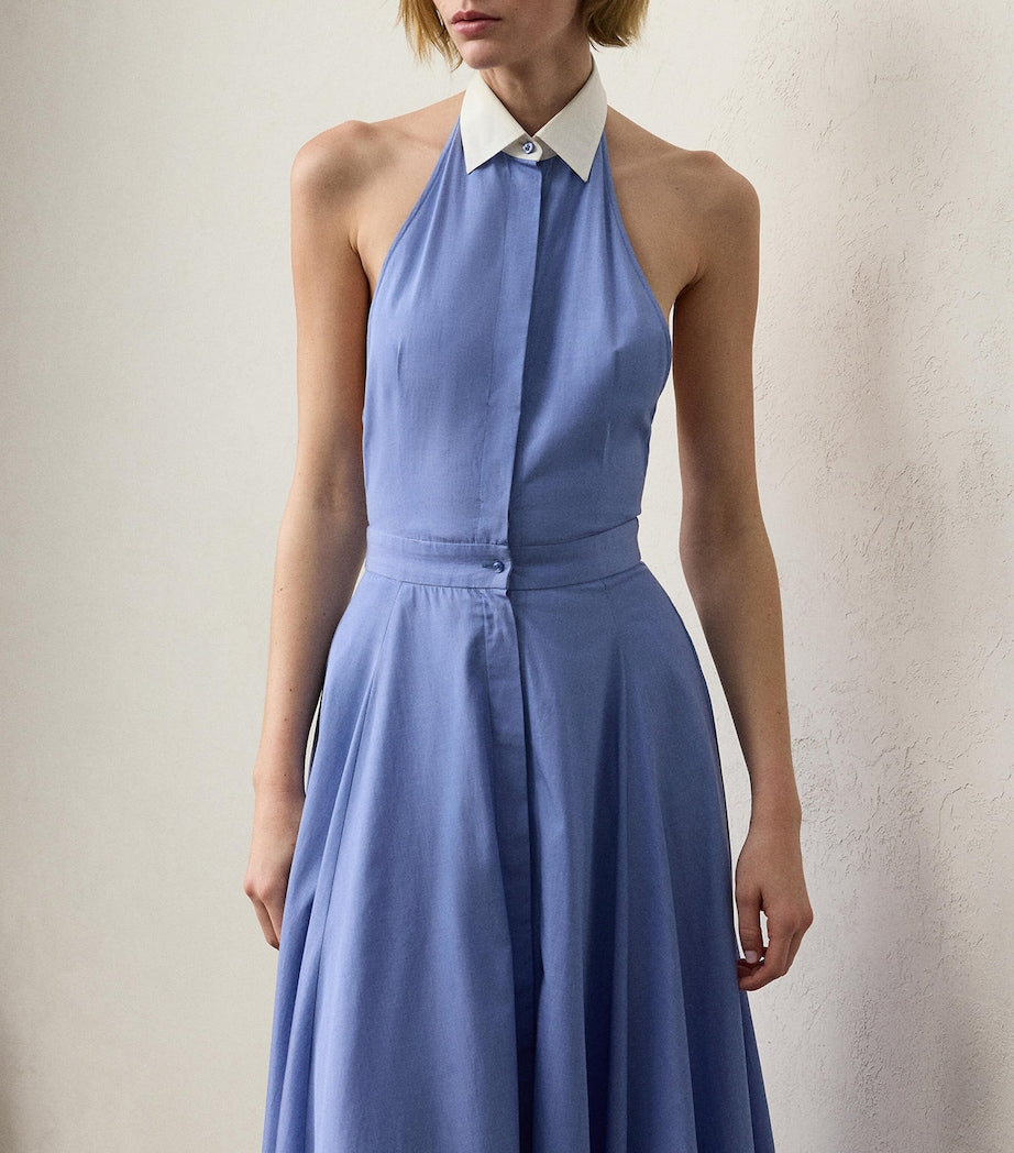 Ralph Lauren Collection Blue Collared Eldred Dress