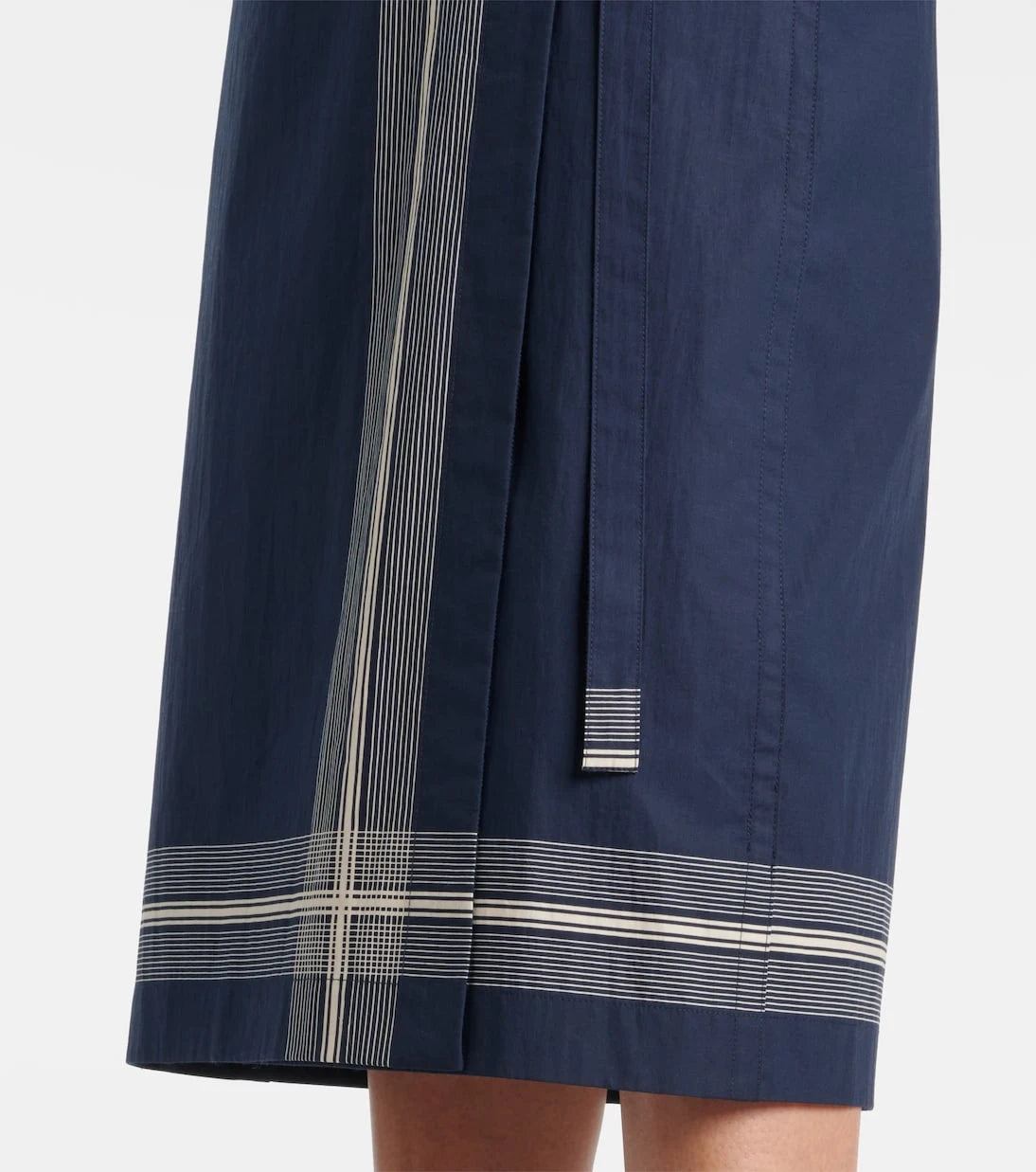 Vince - Striped cotton wrap skirt