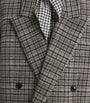System Grey Oversized Check Double-Breasted Blazer
