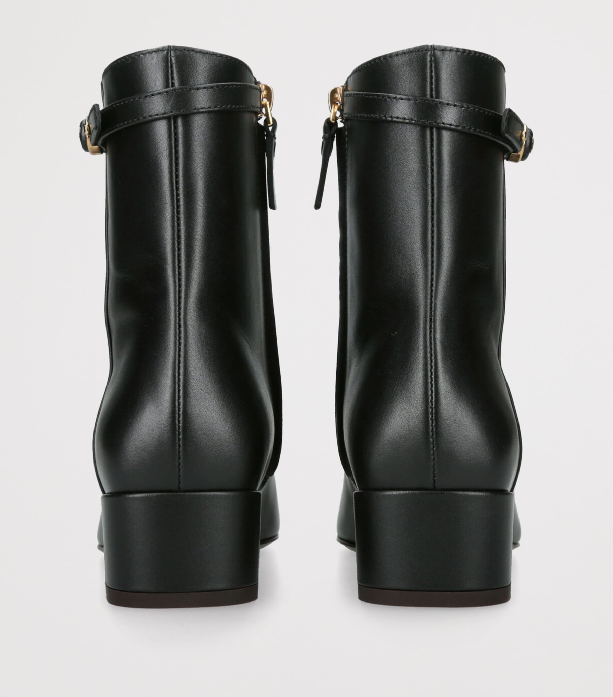 Tod's Black Leather Stivaletto Cuoio Ankle Boots 35