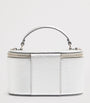 Metallic Mini Leather Vanity Case Top-Handle Bag