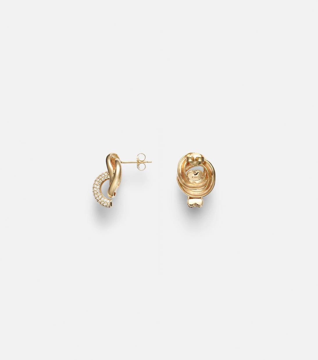 Stone and Strand - 14kt gold earrings with diamonds