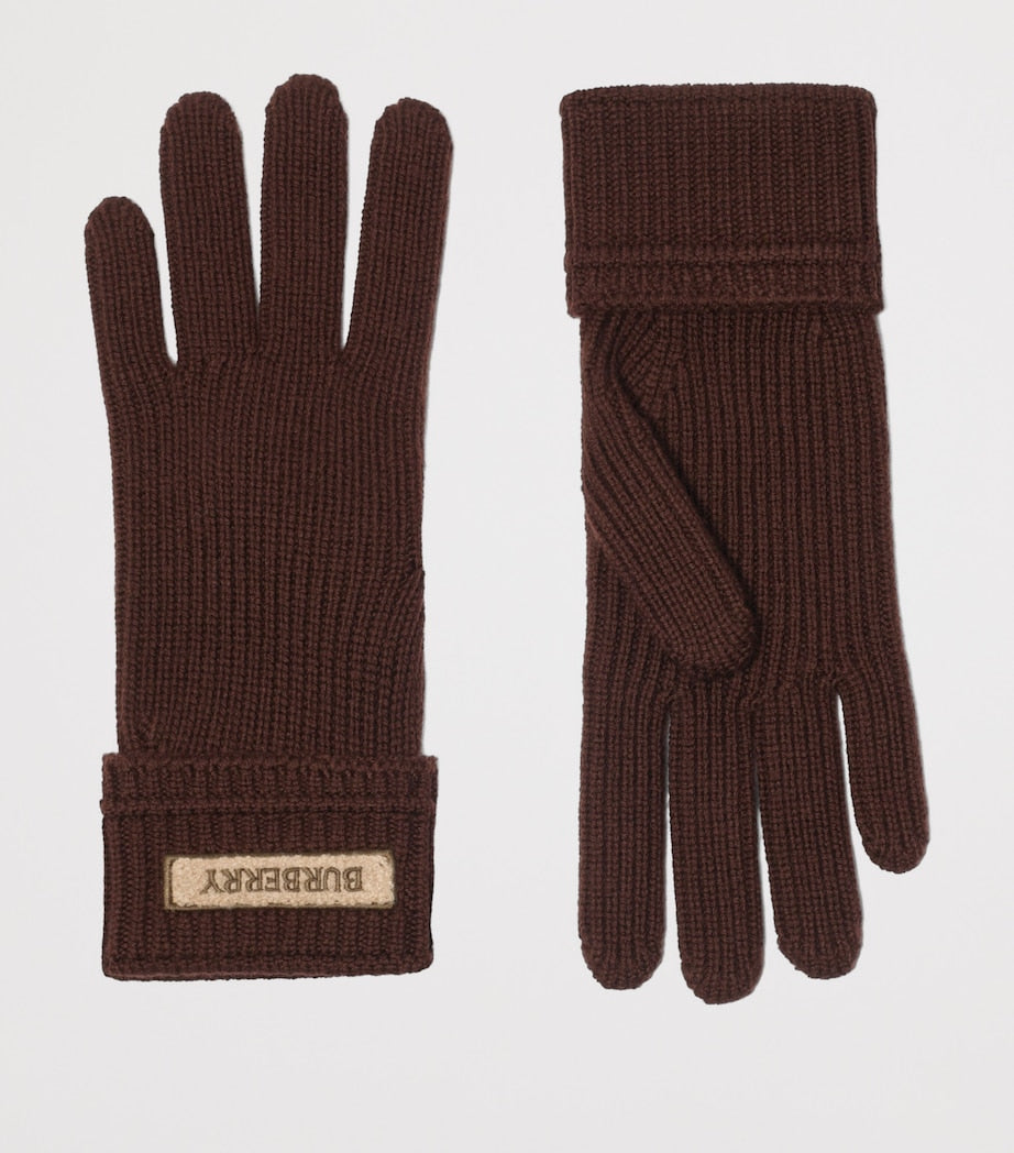 Wool-Blend Logo Gloves