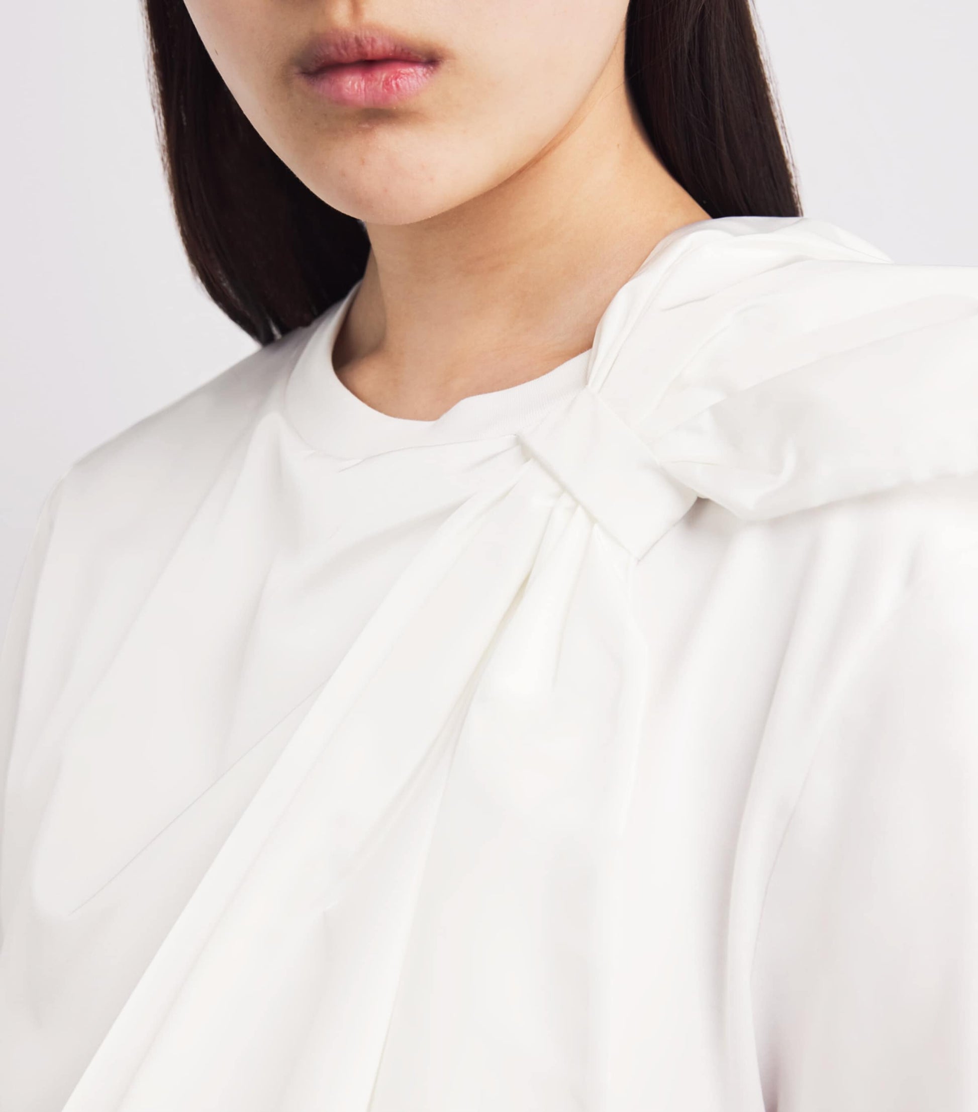 Max Mara White Cotton Bow-Detail T-Shirt