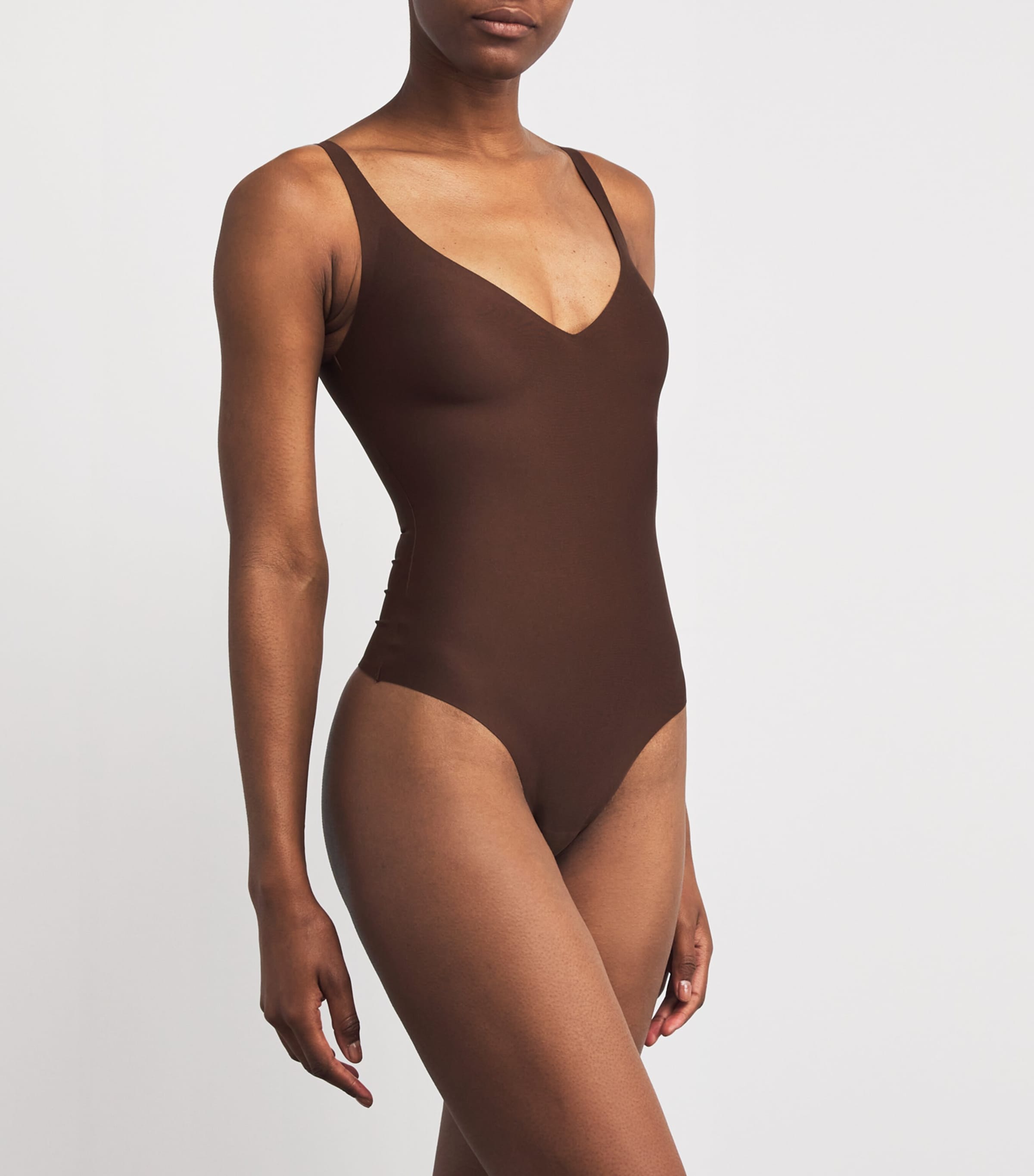 Black Plunge Thong Bodysuit