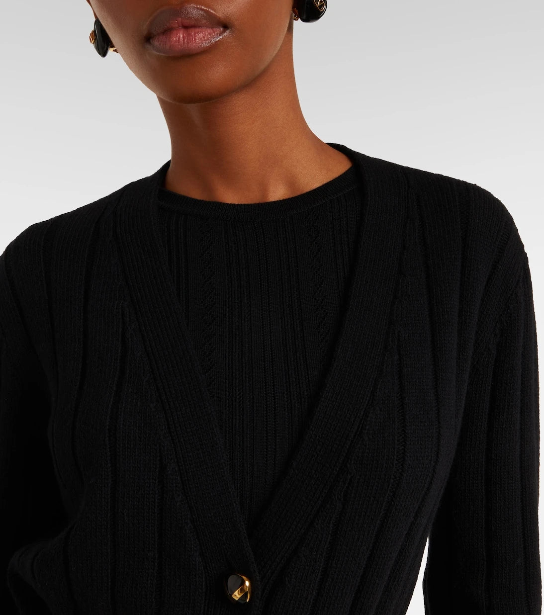 Valentino - Feather-trimmed virgin wool cardigan