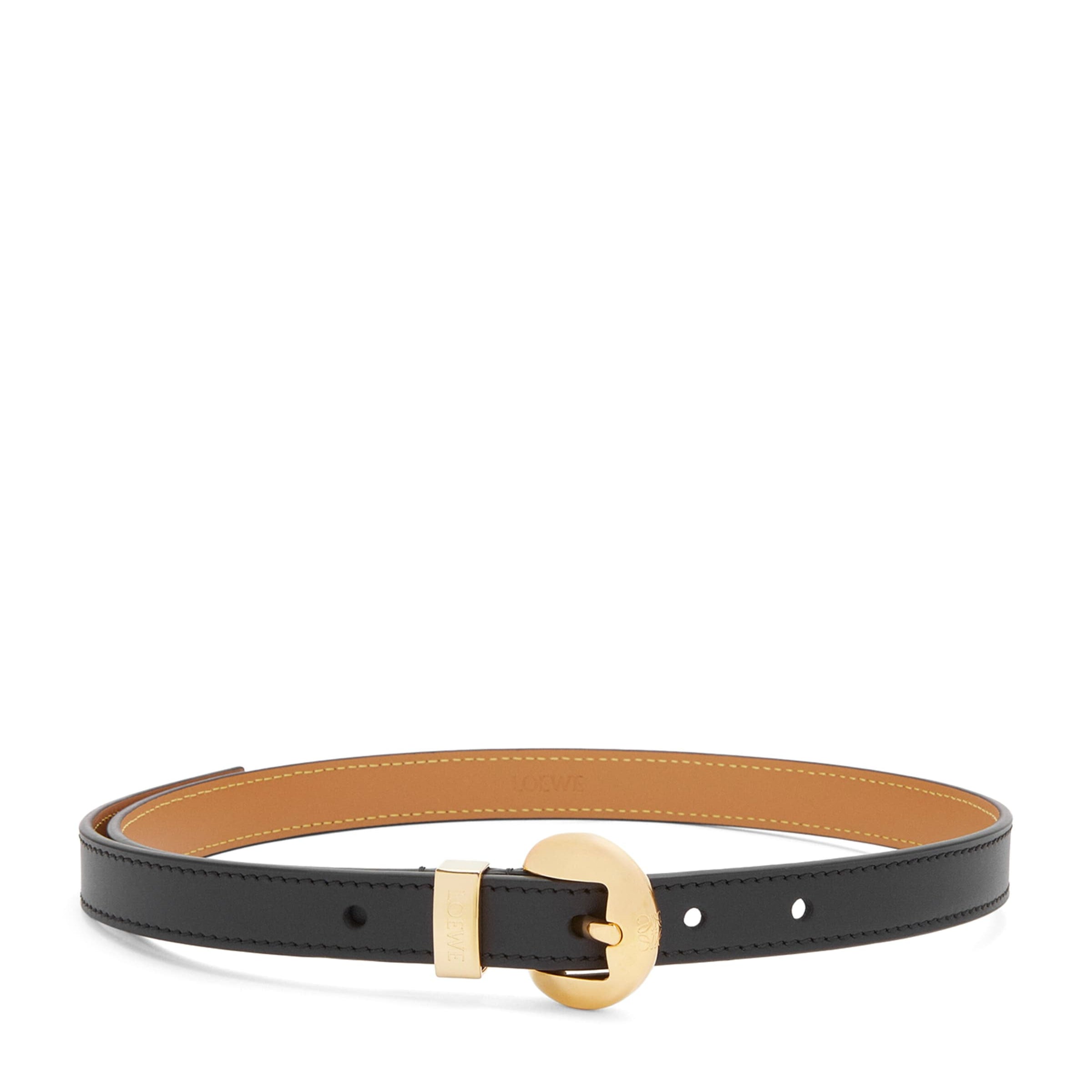 Black Leather Pebble Belt