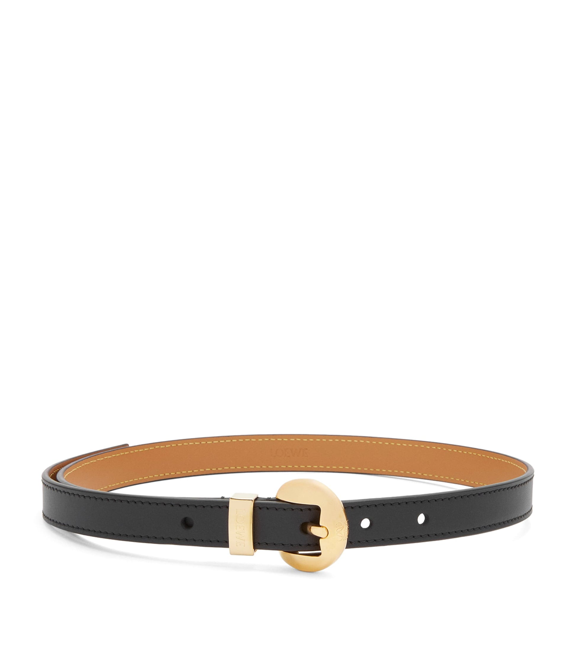 Black Leather Pebble Belt