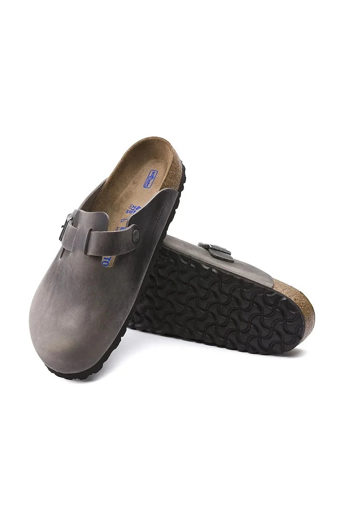 Birkenstock чехли сабо мъжки от кожа Boston