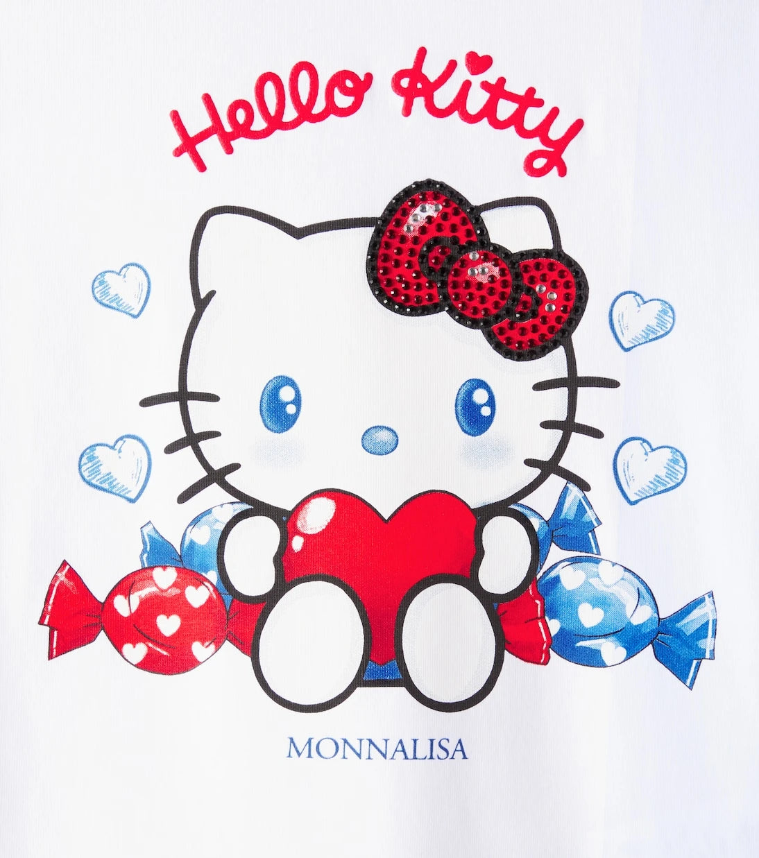 Monnalisa - تي شيرت Hello Kitty من القطن المخلوط والجرسي