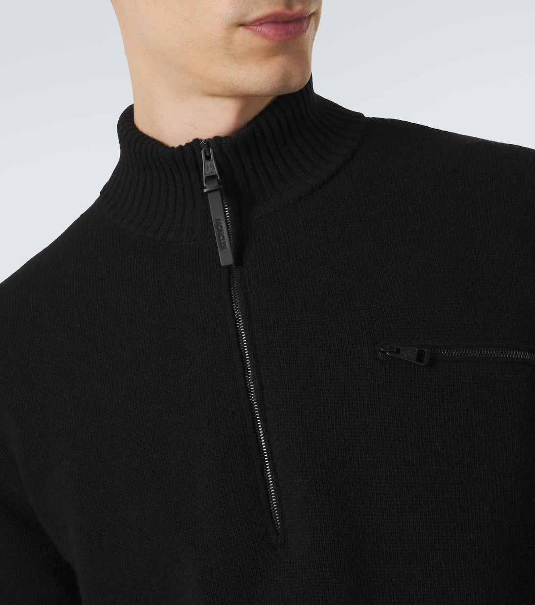 Moncler - Wool and cashmere half-zip sweater