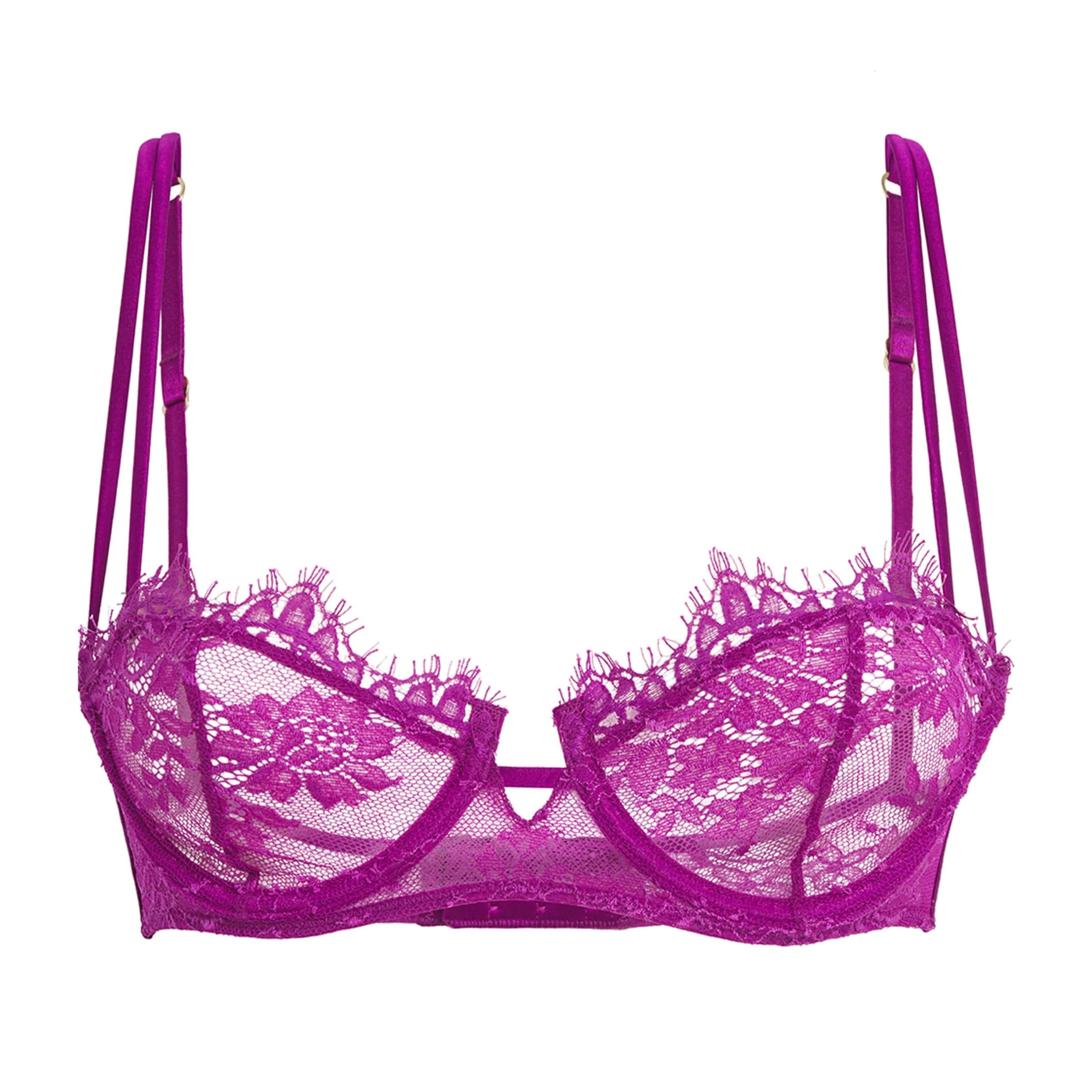 Kiki de Montparnasse Burgundy Lace Jolie Balconette Bra