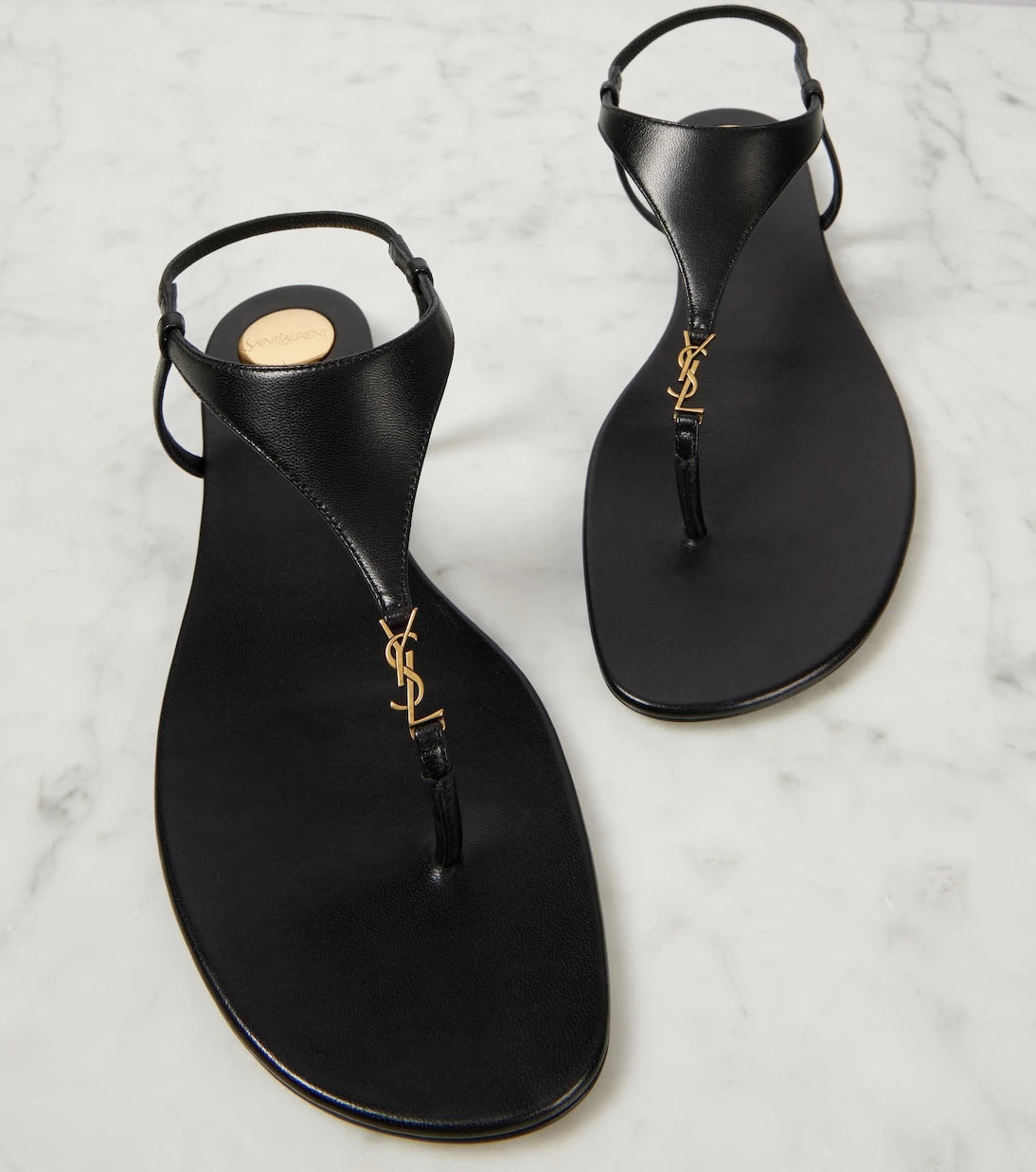 Saint Laurent - Cassandra leather thong sandals