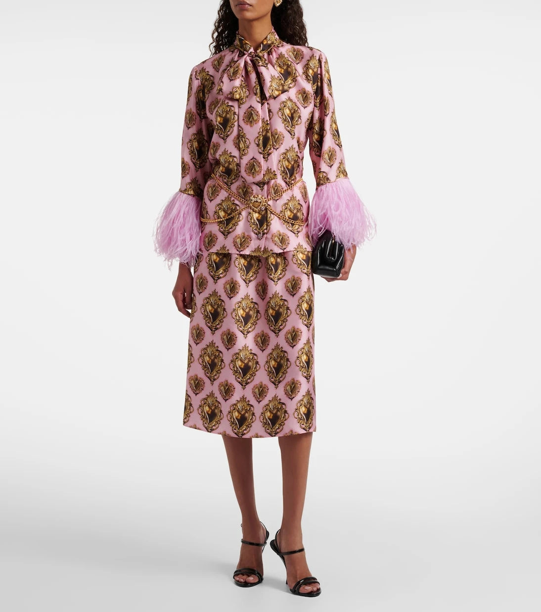 Dolce&Gabbana - Printed silk midi skirt