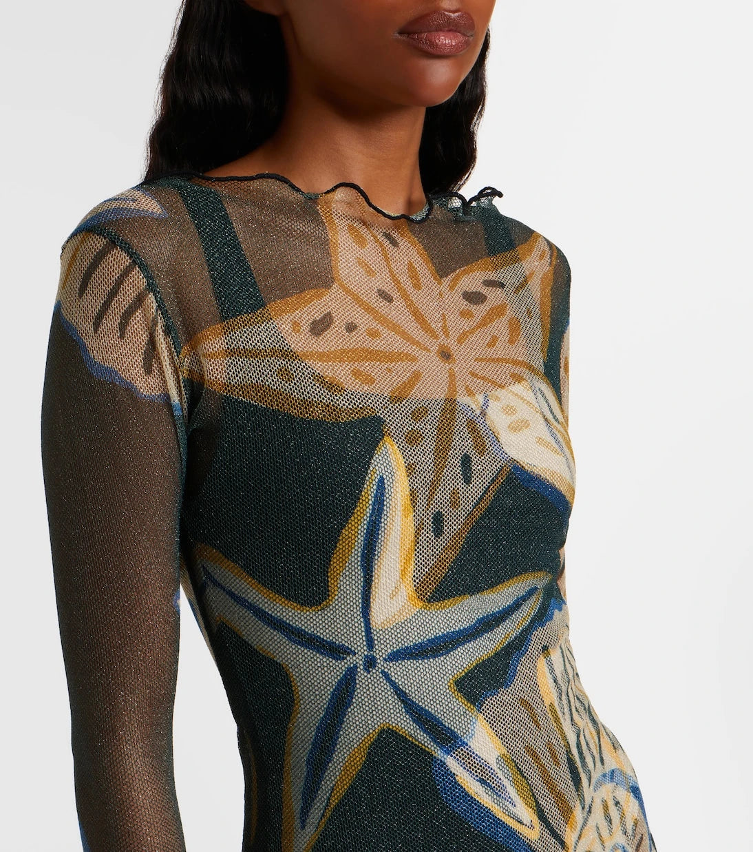Cala de la Cruz - Ursa printed sheer beach dress