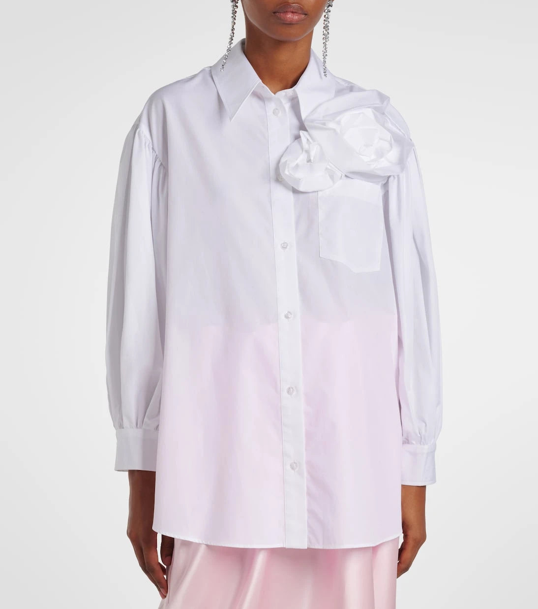 Simone Rocha - Floral-appliqué cotton shirt