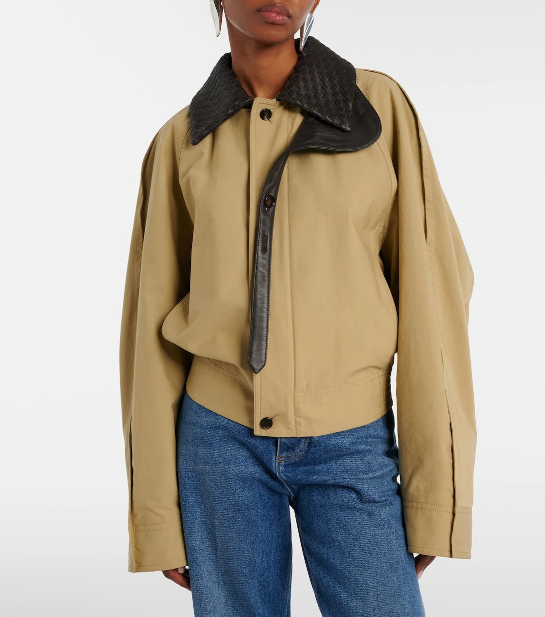 Bottega Veneta - Intrecciato leather-trimmed blouson