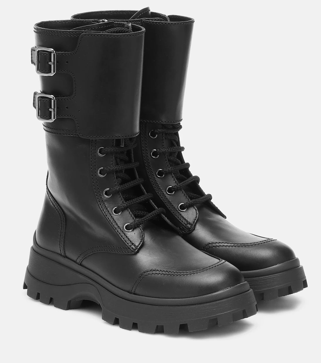 Miu Miu - Leather combat boots