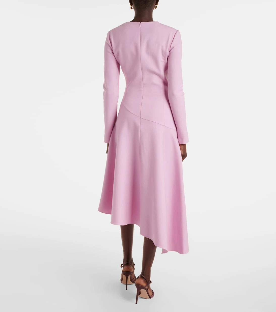 Oscar de la Renta - Asymmetric wool-blend cocktail dress