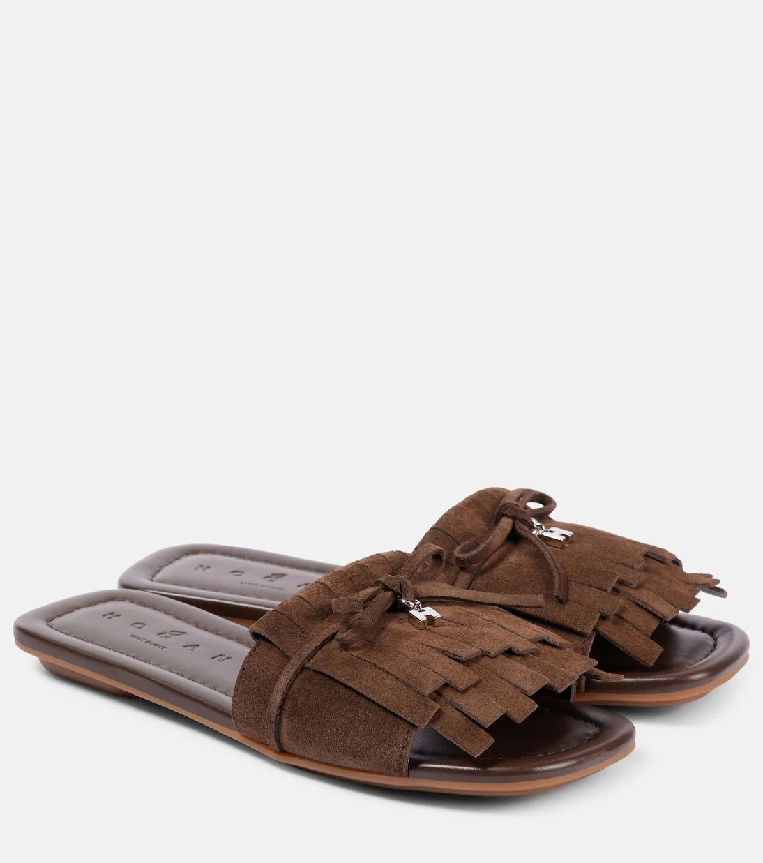 Hogan - H685 fringed suede slides