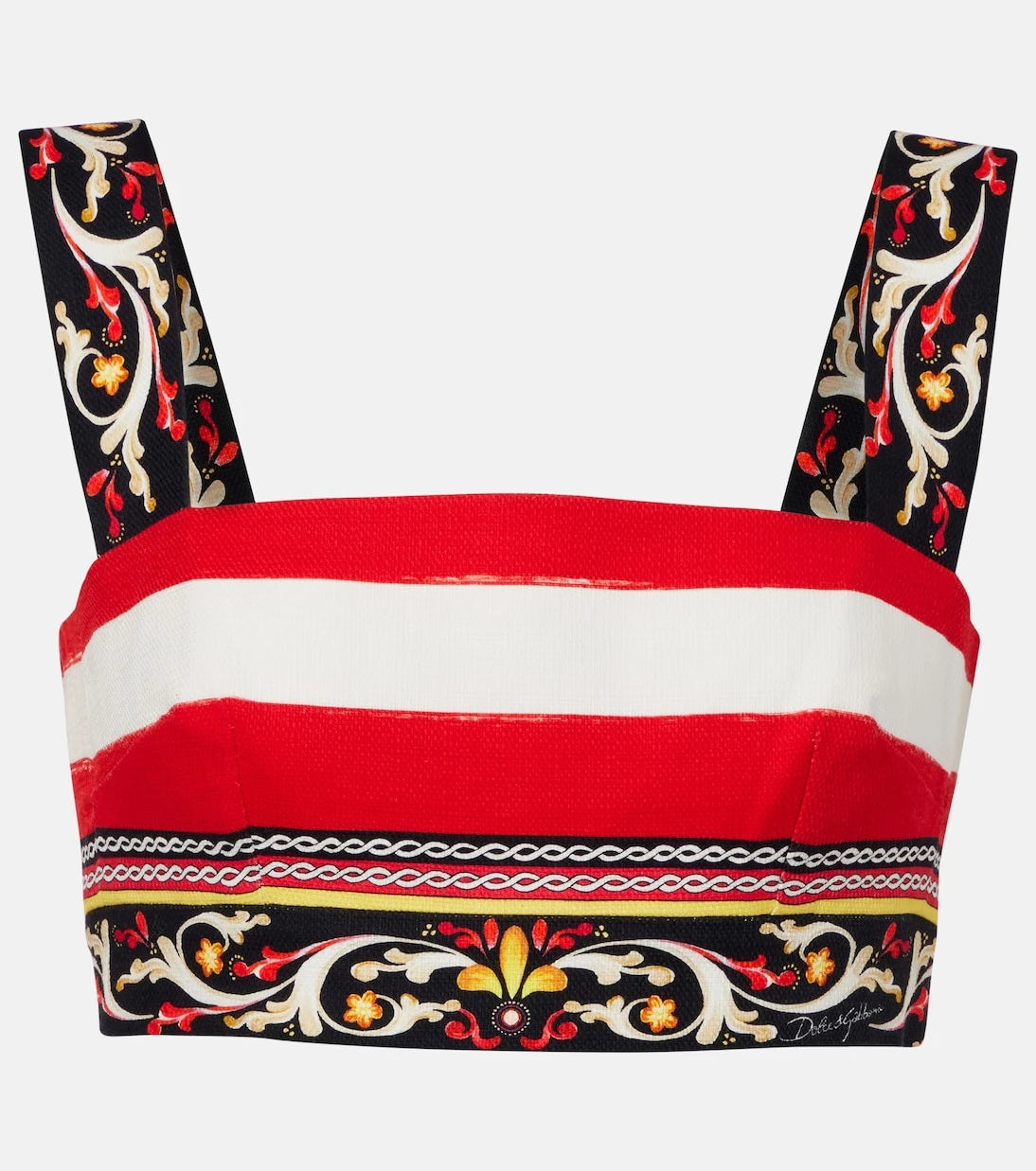 Dolce&Gabbana - Striped cotton-blend bra top
