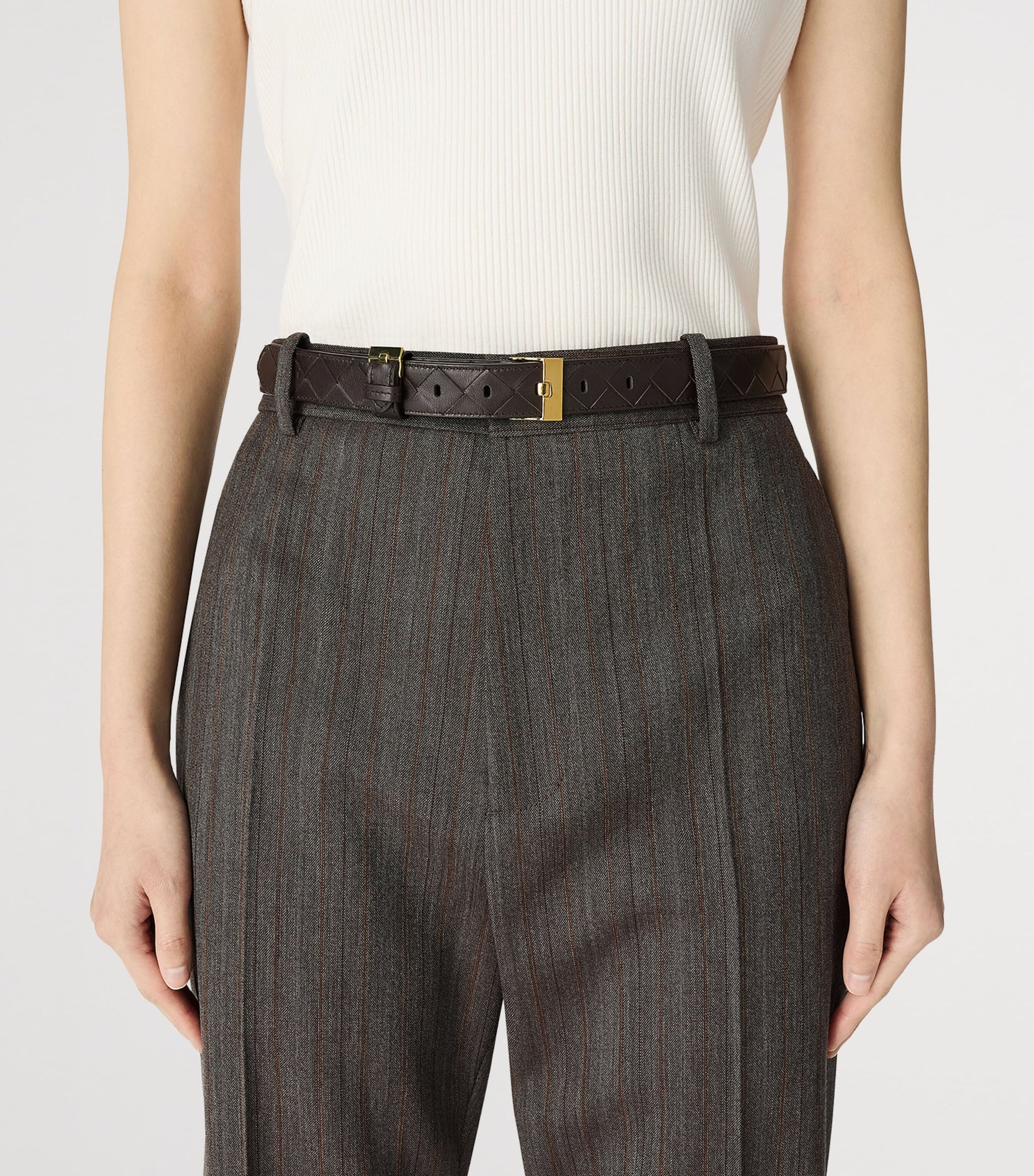 Bottega Veneta Brown Intrecciato Leather Watch Belt