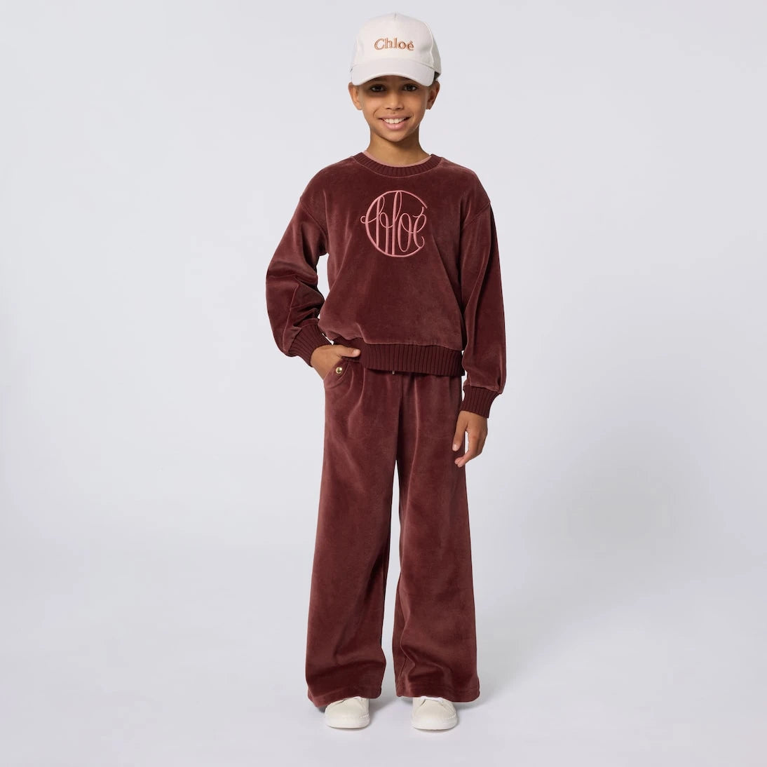 Chloé Kids - Logo cotton velvet sweater
