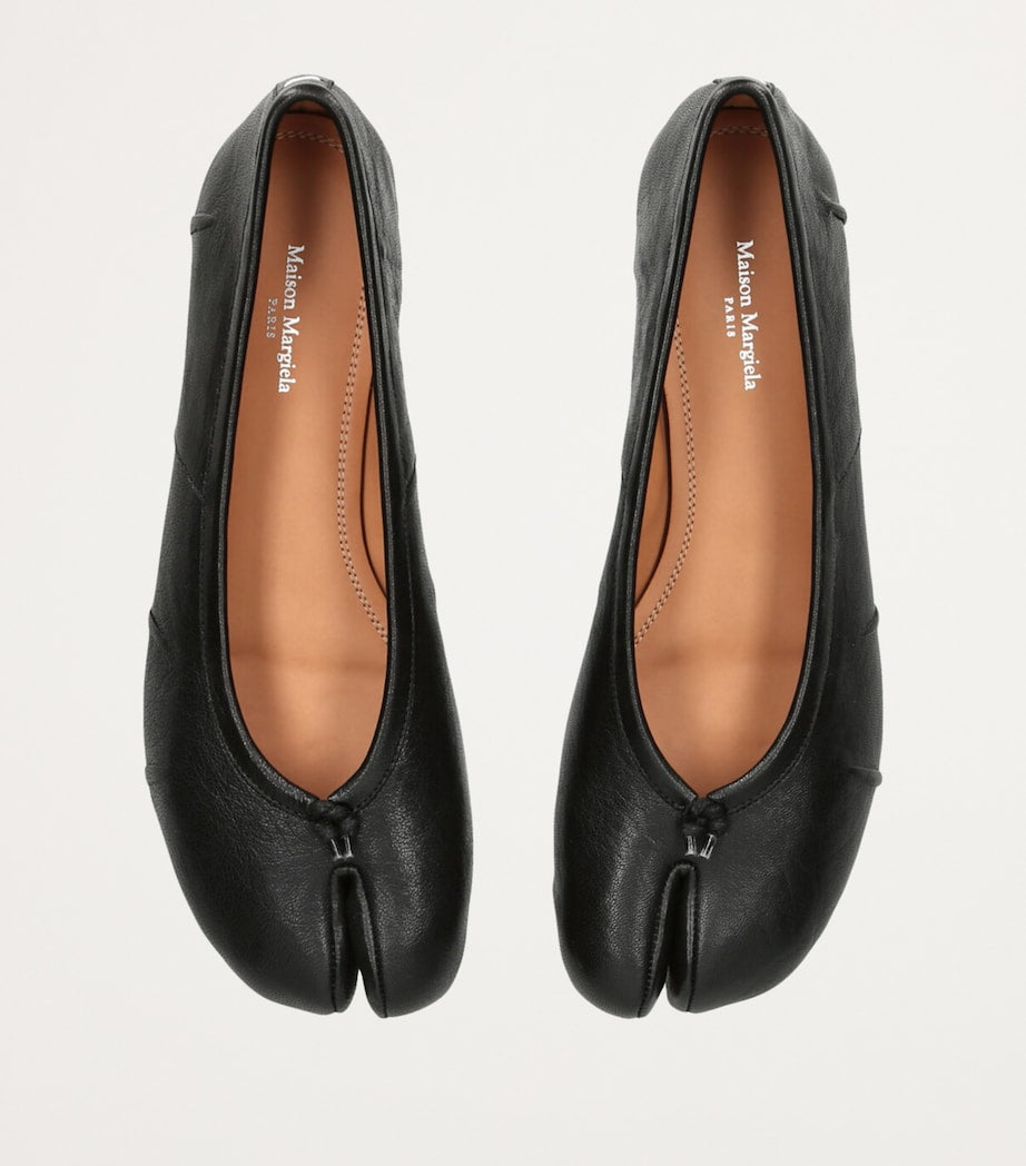 Maison Margiela Black Leather Tabi Ballet Flats