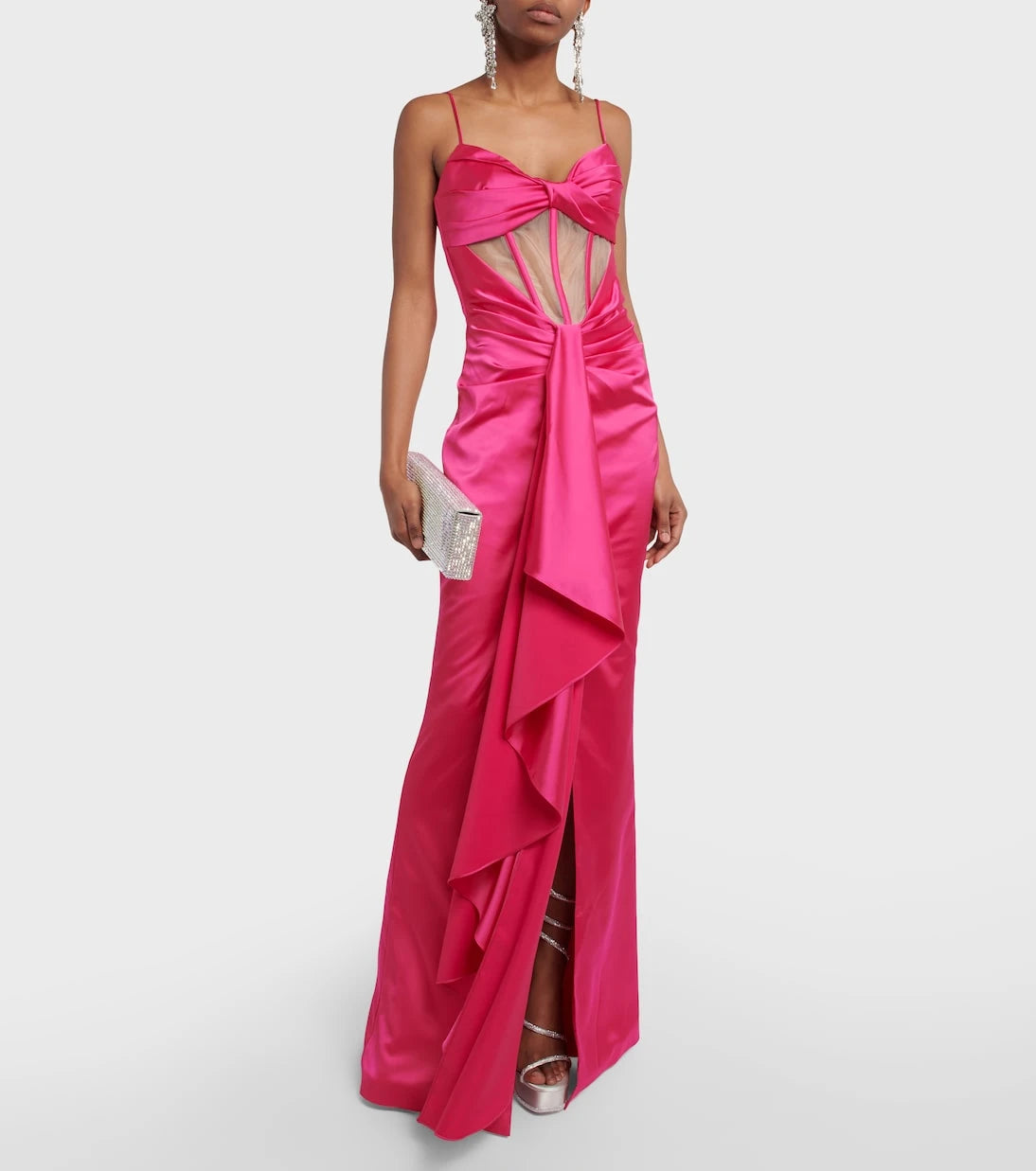 Rasario - Draped corset satin gown