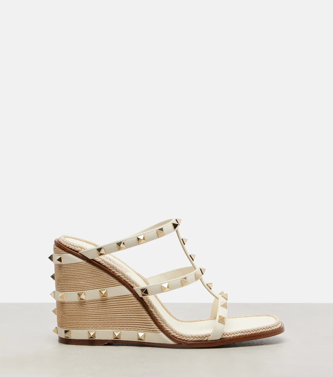 Valentino Garavani - Rockstud 100 leather espadrille wedges