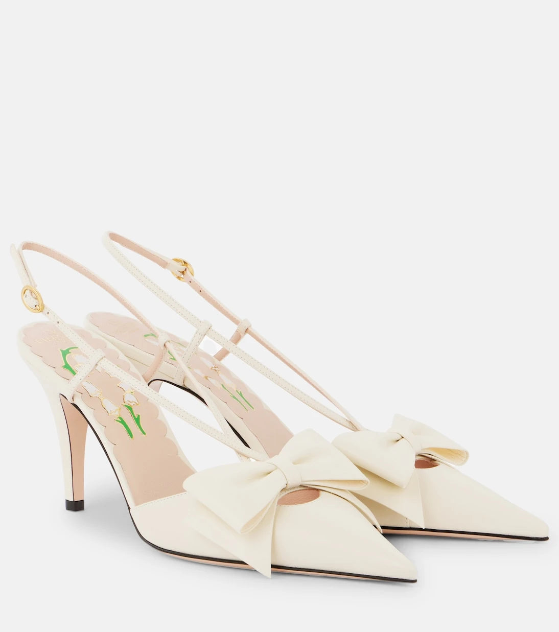 Valentino Garavani - Bowow 85 leather slingback pumps