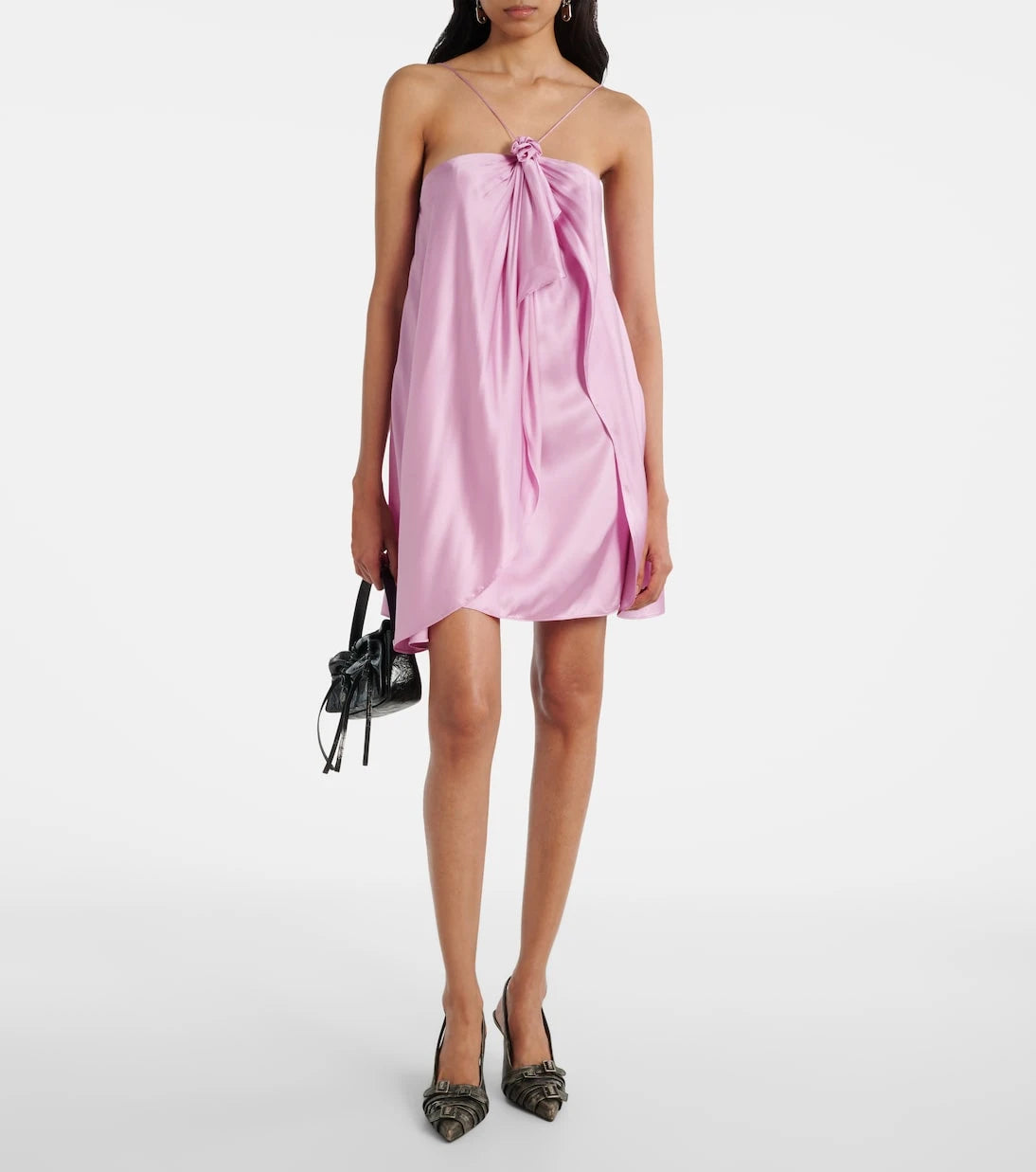 Acne Studios - Ruffled halterneck satin minidress