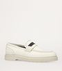 Brunello Cucinelli Beige Leather Monili Penny Loafers