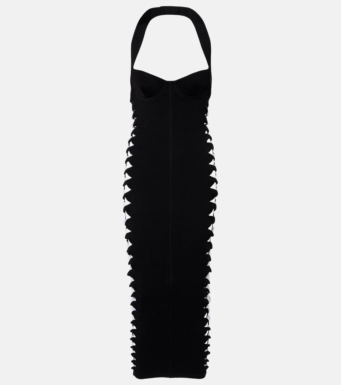 Balmain - Cutout halterneck jersey midi dress