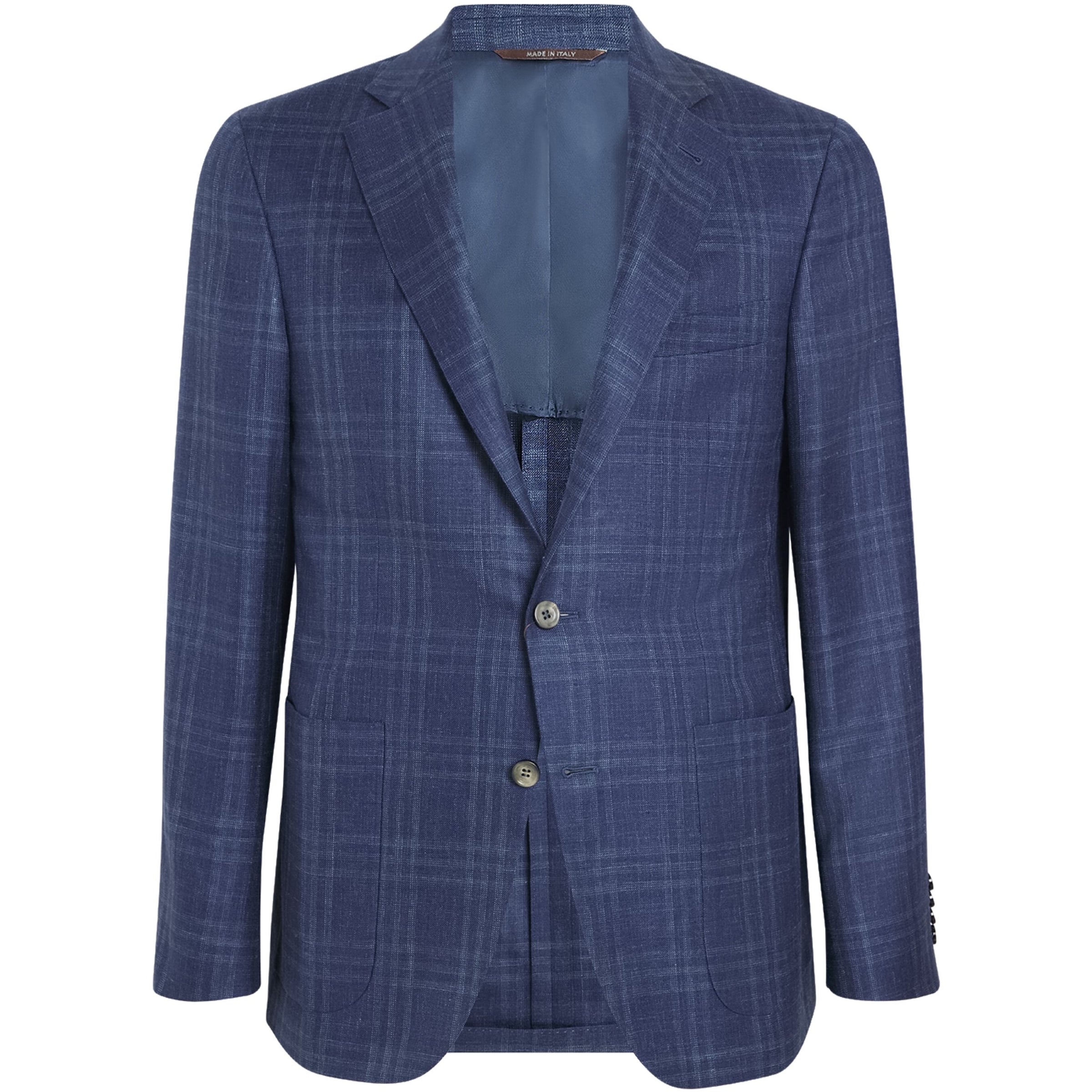 Canali Navy Wool-Silk-Linen Kei Blazer