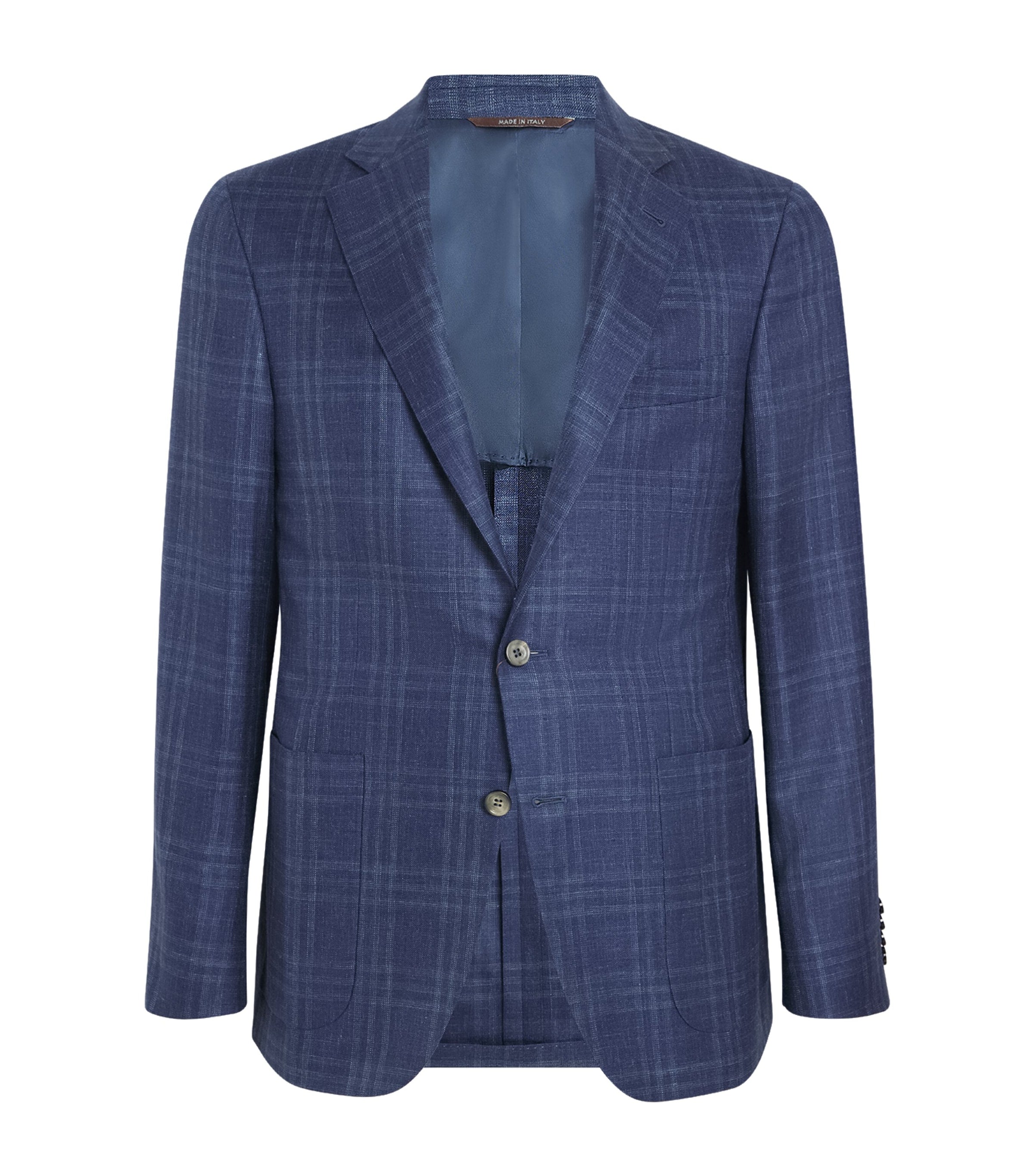 Canali Navy Wool-Silk-Linen Kei Blazer