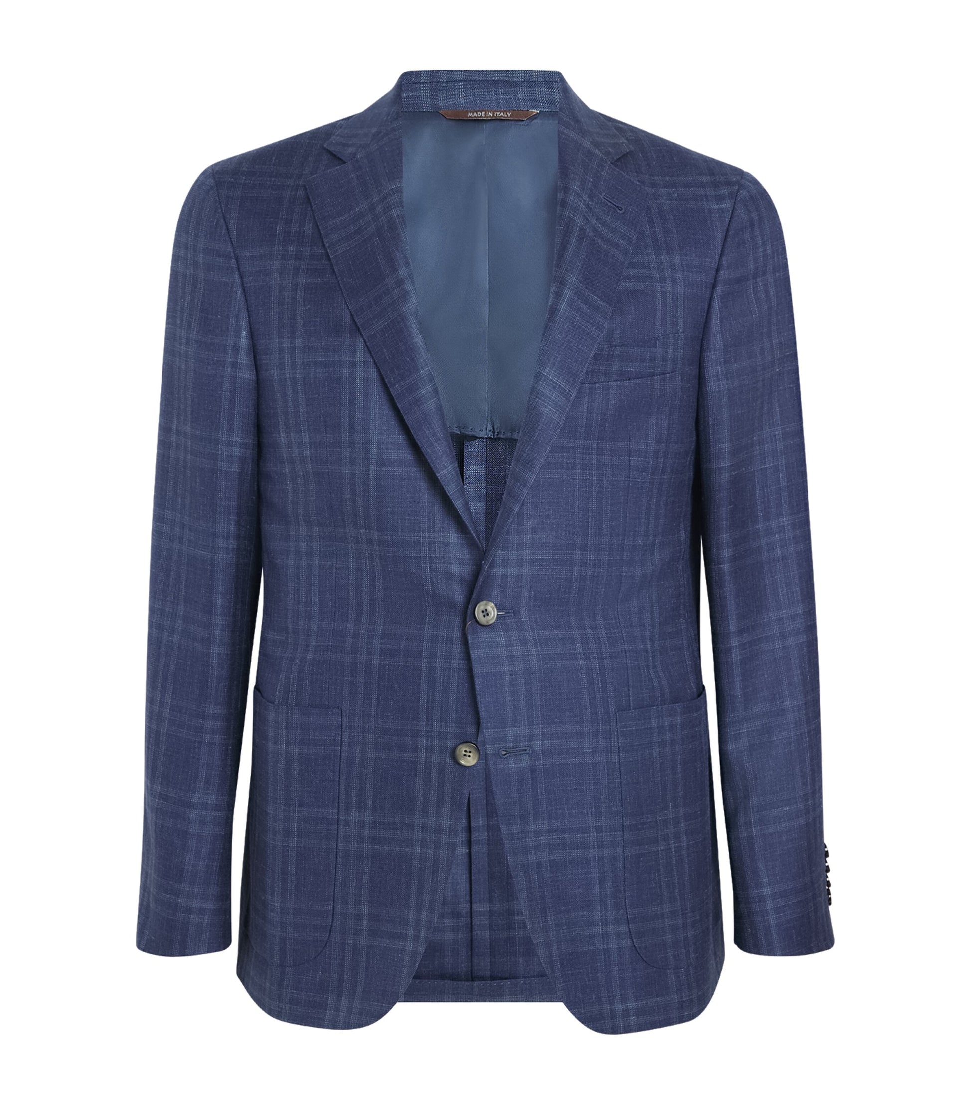Canali Navy Wool-Silk-Linen Kei Blazer