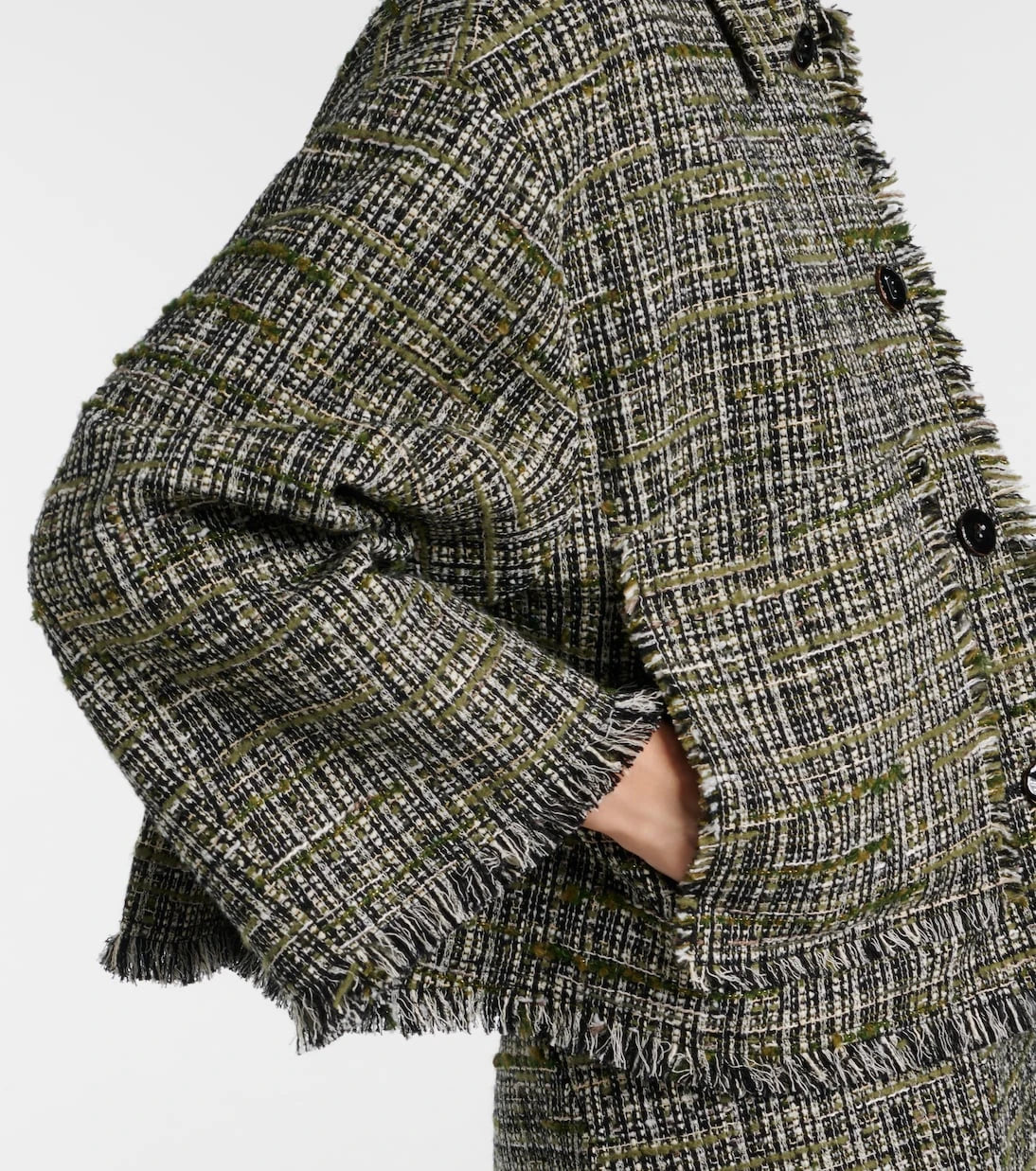 Erdem - Floral-appliqué tweed jacket