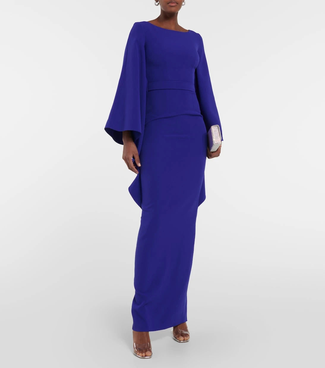 Safiyaa - Boat N Flared belted maxi dress