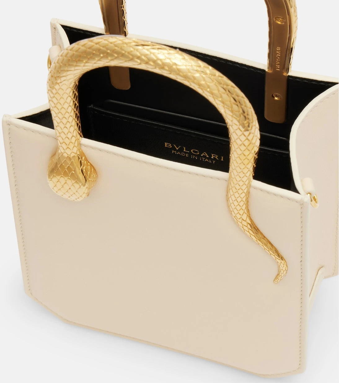 Bvlgari - Serpentine Small embellished leather top-handle bag