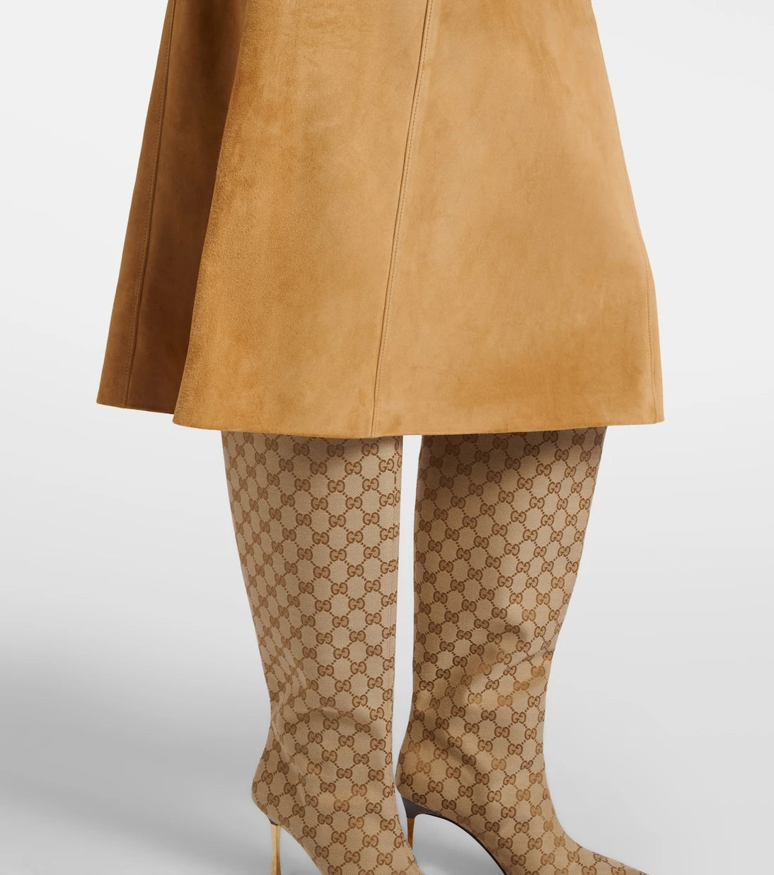 Gucci - Embellished suede midi skirt