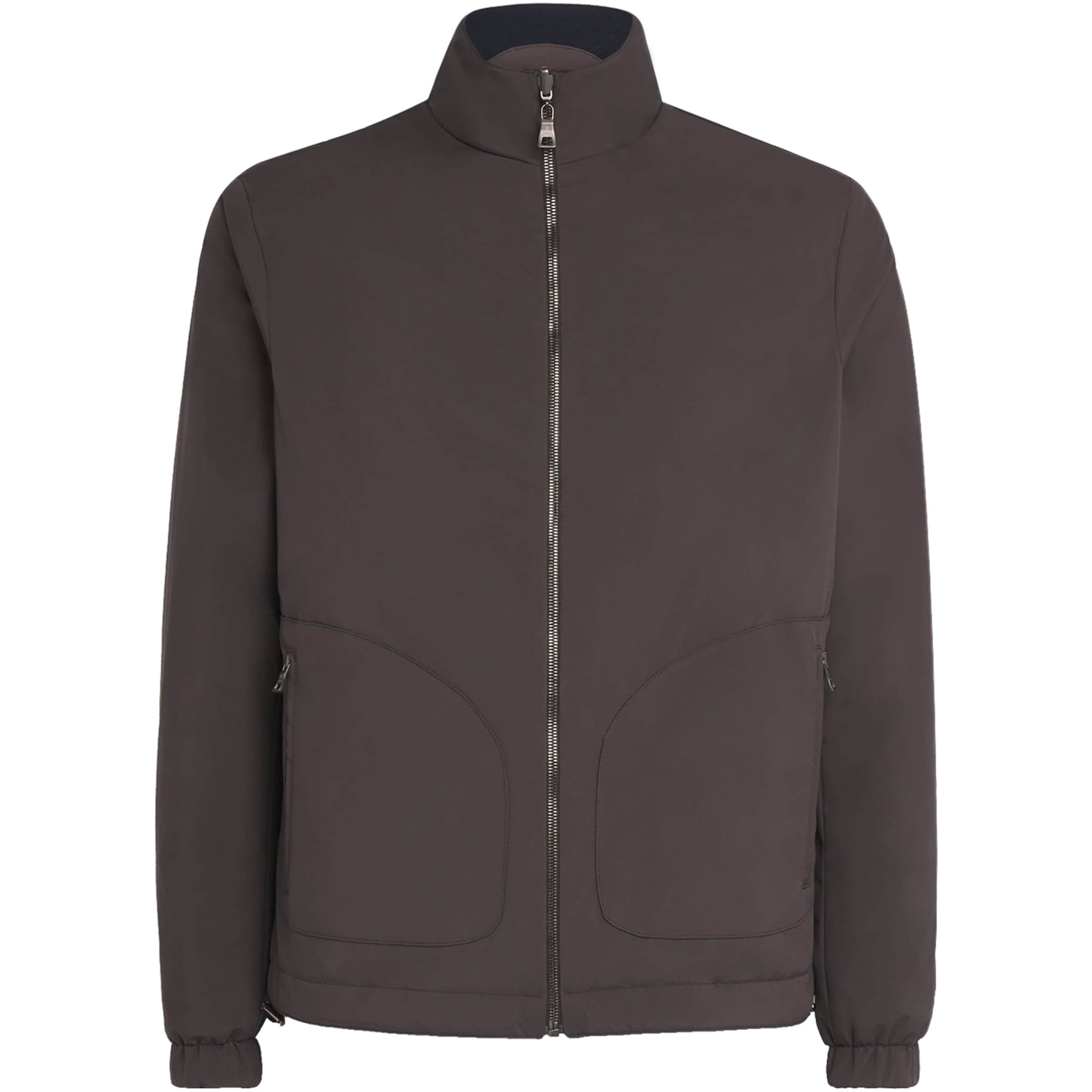 Fioroni Cashmere Beige Virgin Wool Reversible Bomber Jacket