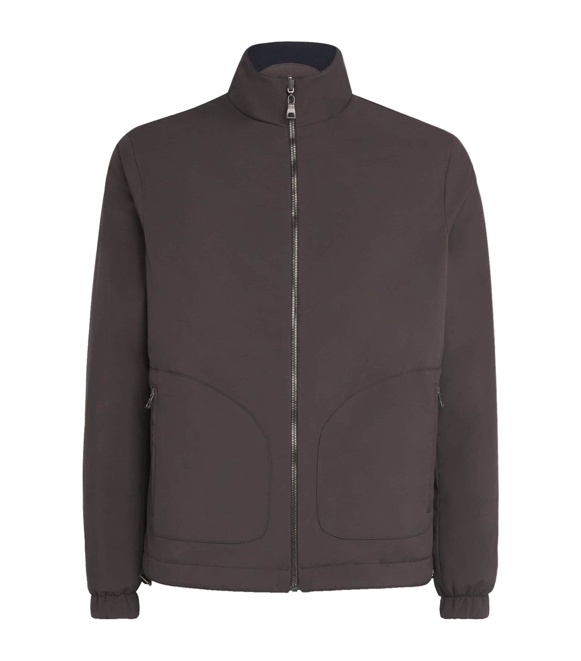 Fioroni Cashmere Beige Virgin Wool Reversible Bomber Jacket